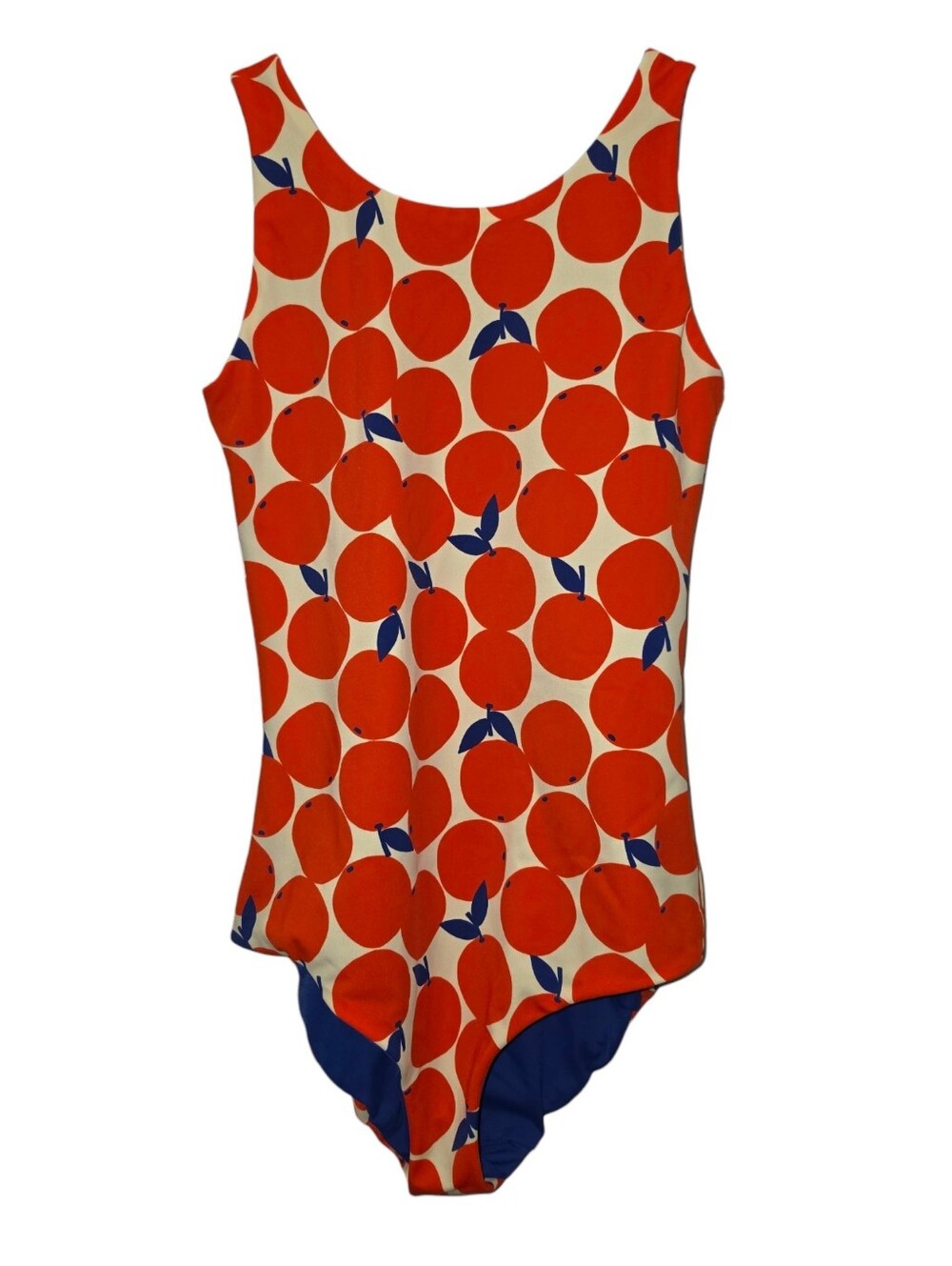 Hanna Andersson Oranges And Blue Reversible One-Piece Swimsuit - Size 8